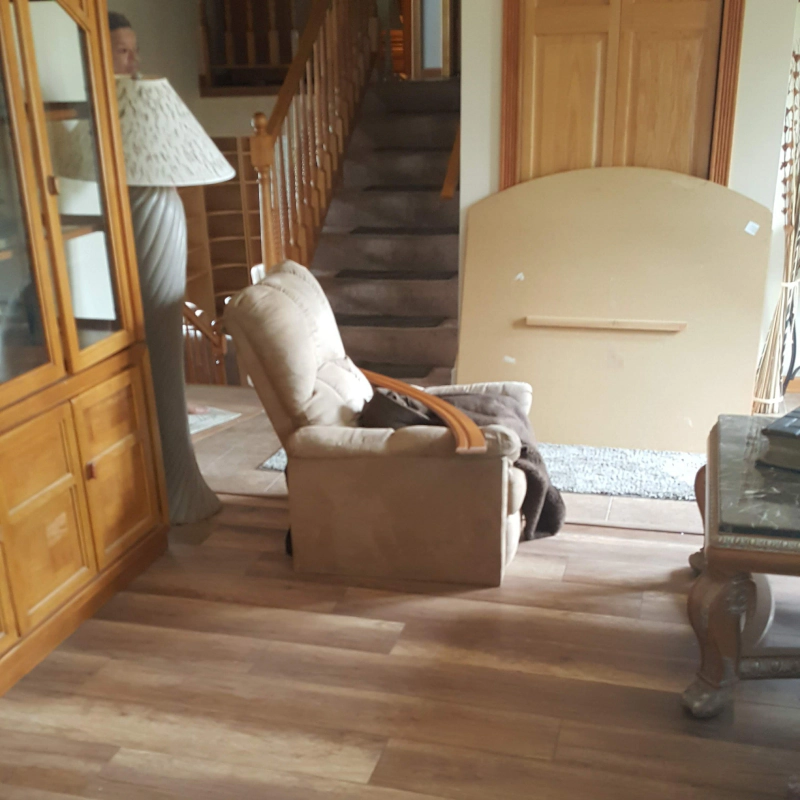 beige walled house with a wood vinyl flooring